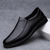 2024 New Genuine Leather Men Casual Shoes Luxury Brand Mens Shoes Breathable Slip On Black Business Formal Shoes