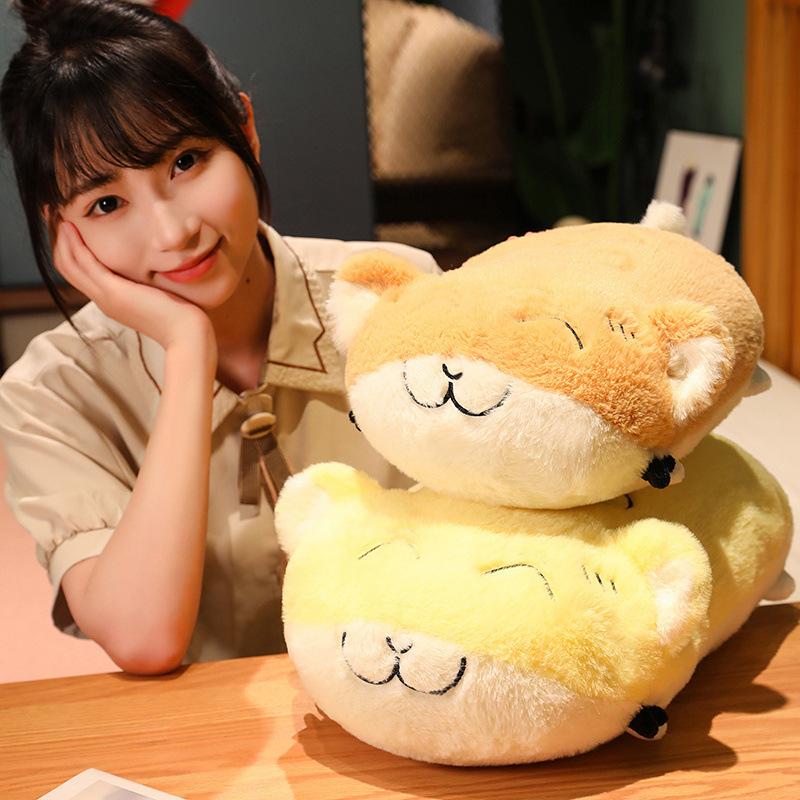 Cute Cute Bread Puppy Dog Throw Pillow Plush Toy Lying Dog Doll Home Sofa Pillow Doll