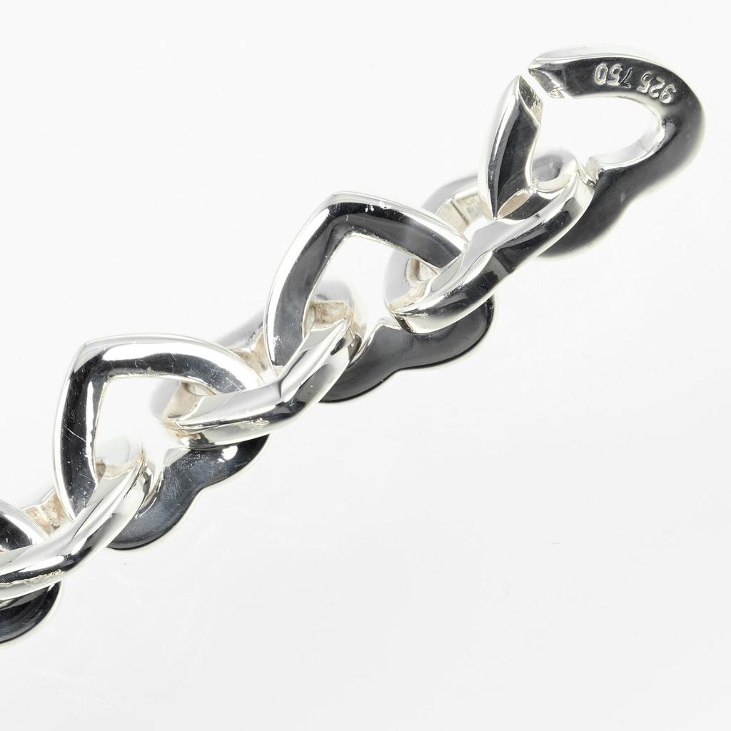 TIFFANY&Co. Heart link Bracelet Wrist Size6.4" Silver925/K18 yellow gold 33.79g Women Used