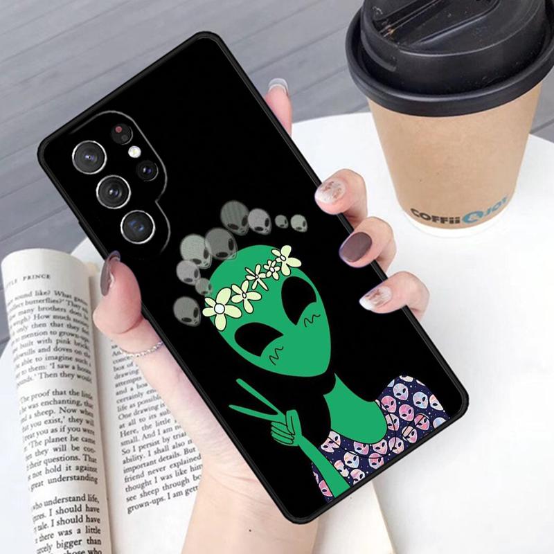 Aesthetics Cartoon Alien Phone Case Cover For Samsung Galaxy S24 S25 Ultra S21 S22 Ultra S10E Note 10 Plus Note 20 FE S23