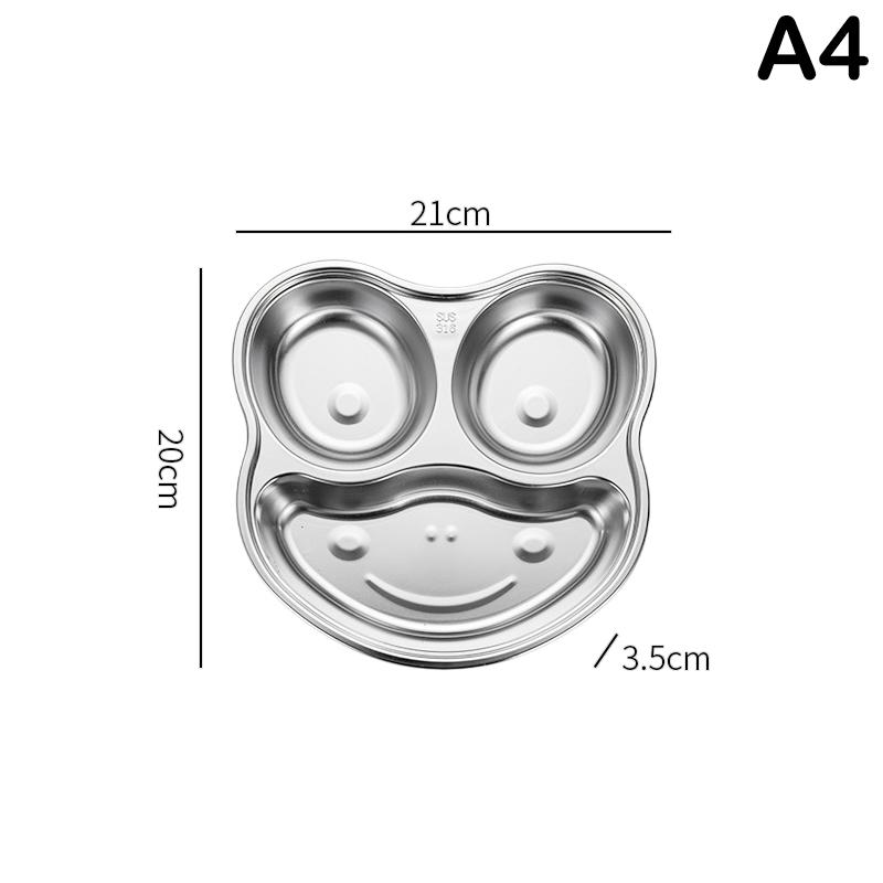 Stainless Steel Plate For Children,Canteen Divided Plate,3Grid,5Grid Dinner Plates,Dinnerware Set, Dinner Tableware