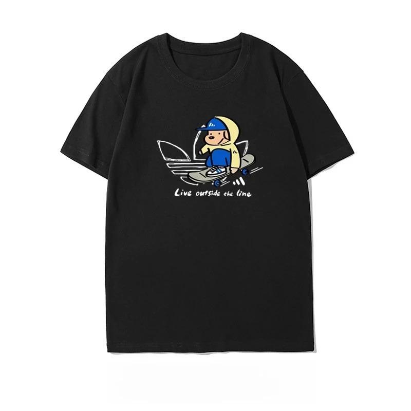 Skateboarding Dog Trefoil  Live Outside The Line  Street Style Graphic T-Shirt 4XL