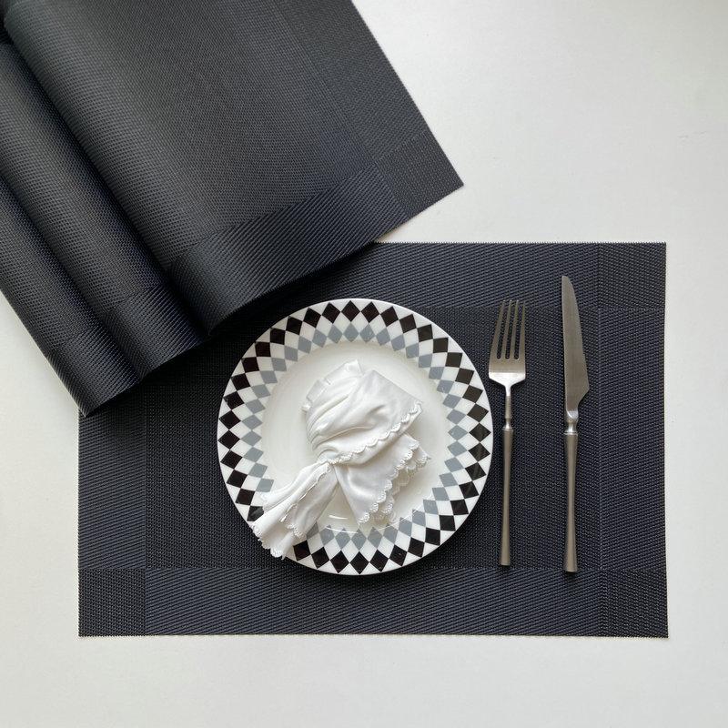 PVC Western food mat, hotel Teslin thermal insulation mat, single frame coaster, home non-slip double frame jacquard woven mat