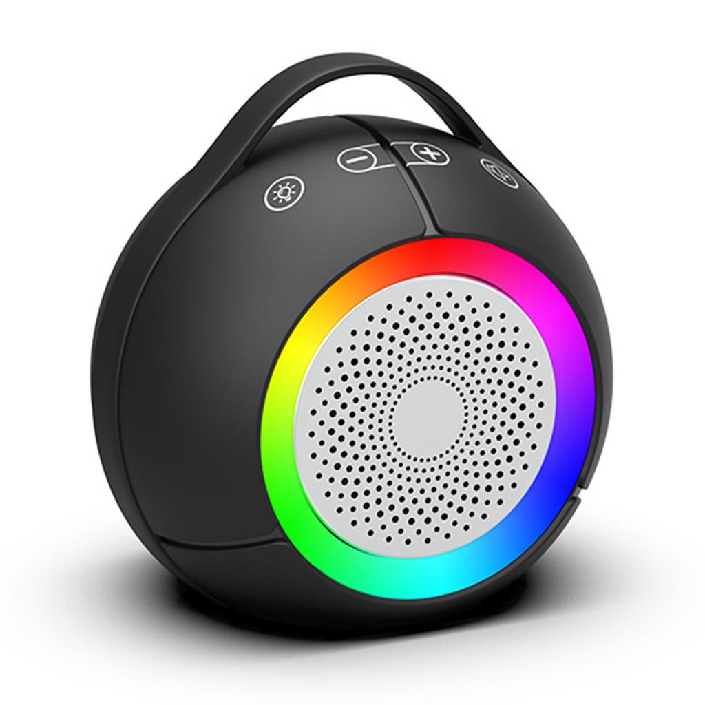 LLR096 Ball Shape USB Mini Desktop Speaker 5W Wired Subwoofer with RGB Light for PC Laptop