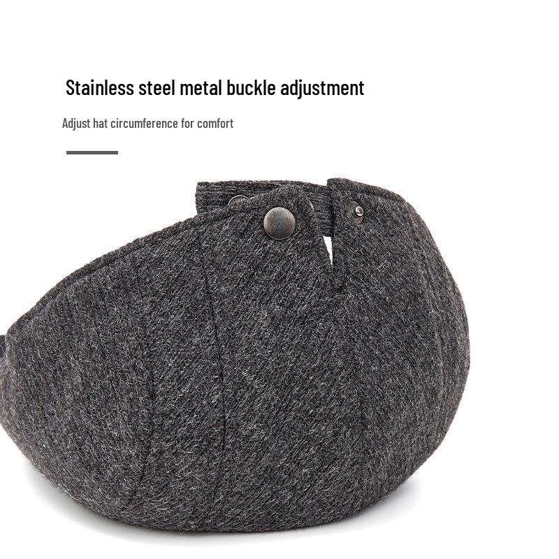 Men's Autumn & Winter Knitted Duckbill Cap with Velvet - Fashionable British Newsboy Beret