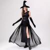 Halloween Witch Vampire Cosplay Long Black Dress Party Costume Role Play