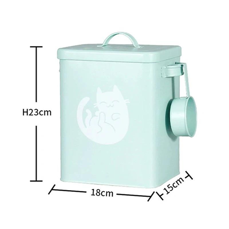 

Коробка для хранения корма для кошек и собак, контейнер для закусок, контейнер для стирального порошка, ящик для хранения моющего средства для стирки, бытовая синий