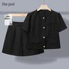 Women's Summer Round Neck Top & Shorts Set