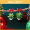 Christmas Jewelry Girls Alloy Red Bow Christmas Tree Earrings With Sparkling Decor For Holiday Fashion