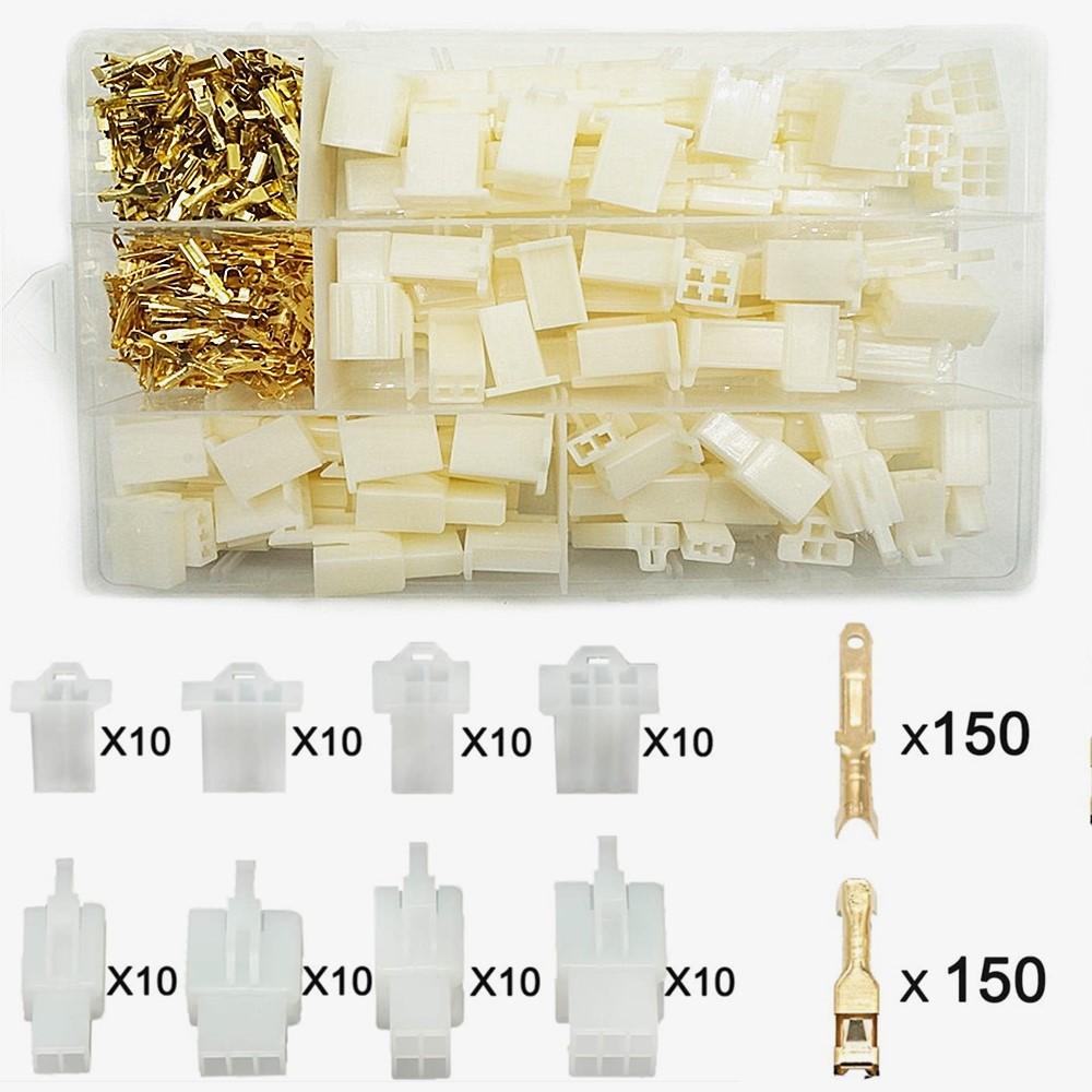 380 Pcs 2.8mm 2 3 4 6 Pin Automotive Electrical Wire Connector Male Female Cable Terminal Plug Kits