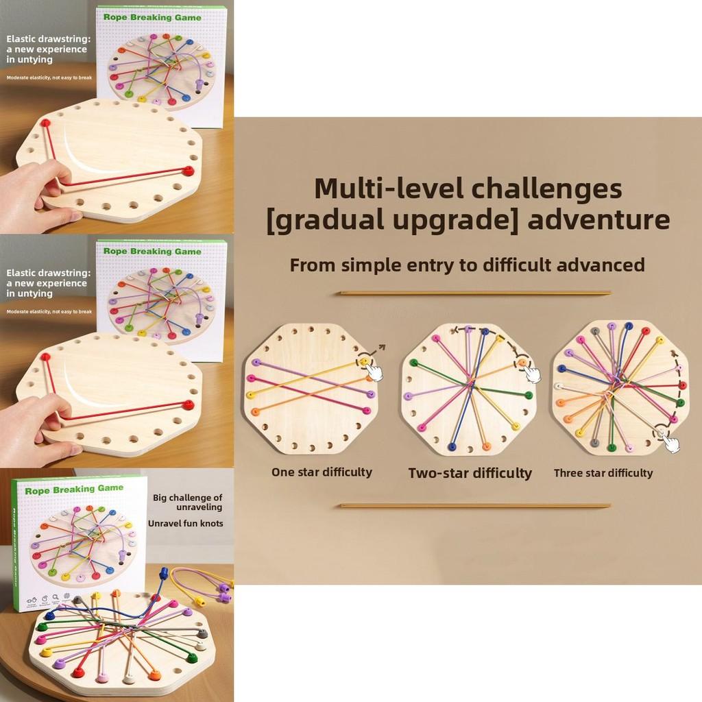 Rope Breaking Game Logic Puzzle Game With Wooden Material For Child Focus And Cognitive Growth