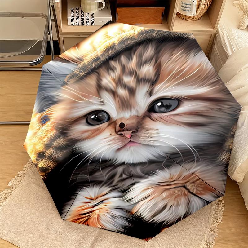 1PC Kittens  Automatic Umbrella - Suitable Travel Outdoor Portable Umbrella Birthday Gift Daily Essentials
