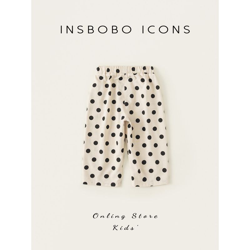 Girls' Pants Children's Polka Dot Pants 2026 Spring New Style Baby Straight Pants Toddler Casual Pants Korean Style Casual