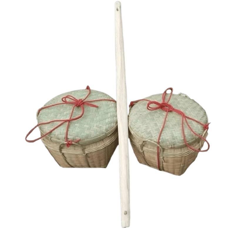 Doppelhaken-Tragestange aus Massivholz - Verdickte Zypresse, Traditionelles Haushalts-/Landwirtschaftsdesign