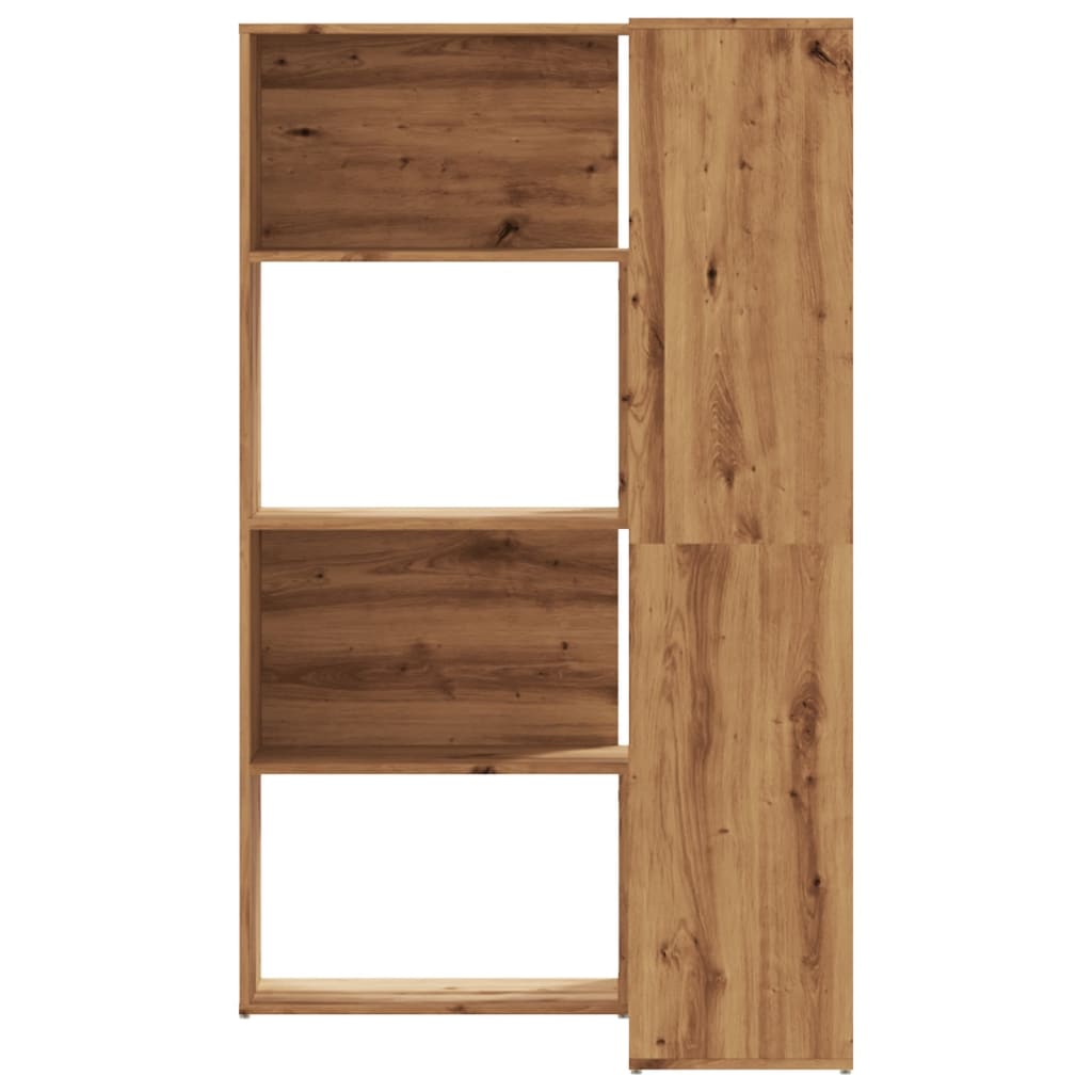 Corner Bookshelf 4 Tier Artisan Oak Finish 85 x 85 x 140 cm Particleboard
