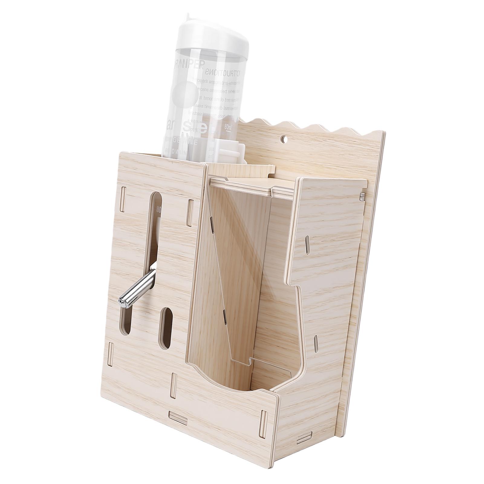 2 in 1 Hamster Hanging Water Bottle Wooden Pet Automatic Water Dispenser for Gerbil Hedgehog