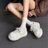 Leather big head thick sole white shoes women's 2025 autumn new versatile height increase casual sports shoes fashion board shoes tide