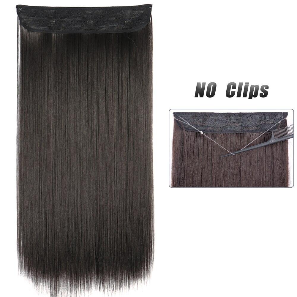 MERISIHAIR Synthetic No Clips Invisible Hair Extensions Straight Natural Black Blonde Brown One Part Hair 80 Cm Hair Extension