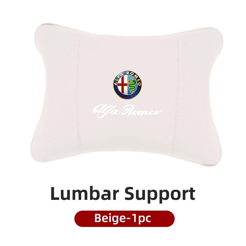 For Alfa Romeo Car Sticker Leather Car Seat Neck And Back Pillow Breathable Accessories For Alfa Romeo 159 Giulietta Giulia 147LG9