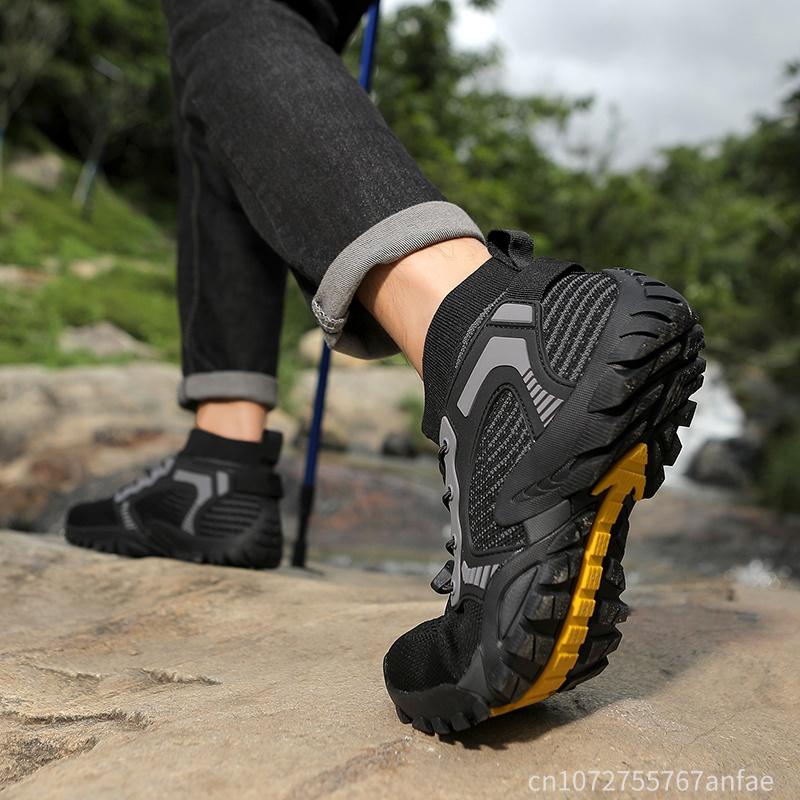 Outdoor Herren Kletterschuh Rutschfester Wanderschuh Atmungsaktiver Watschuh Umhängetasche Flusslaufschuh Abriebfest Übergröße48