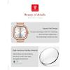POEDAGAR Luxury Ladies Square Watch Rose Gold Stainless Steel Band with Waterproof Casual Quartz Wristwatch for Women