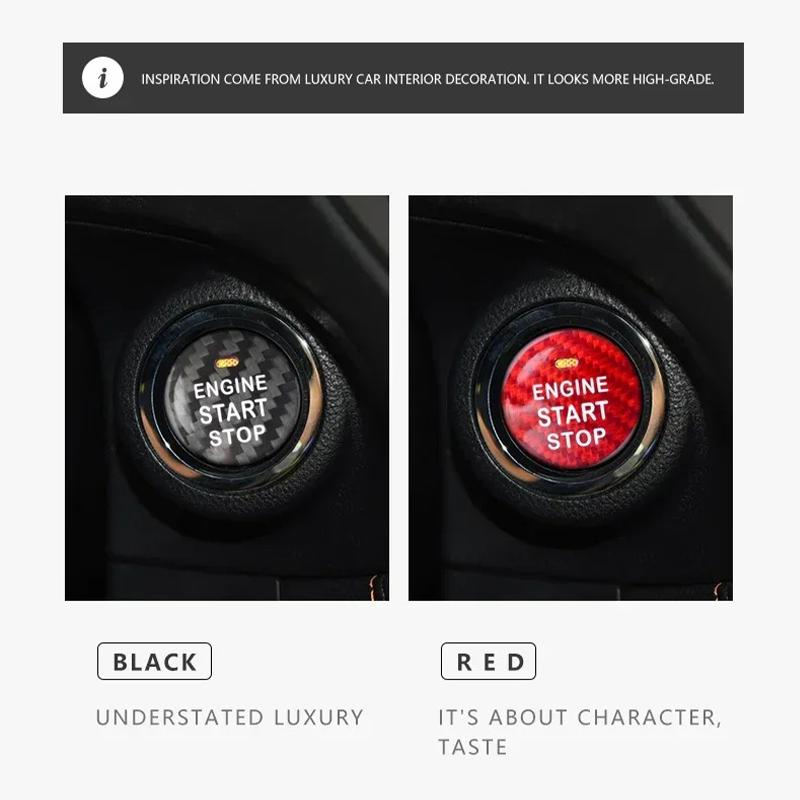 Car Carbon Fiber Sticker for One-button Start of Subaru WRX Forester Outback Car Ignition Switch Interior Accessories
