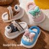 Children's Cartoon Non-Slip Winter Slippers with Fleece Lining for Boys and Girls