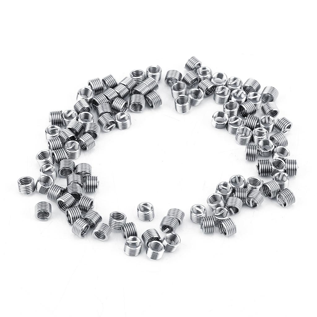 100pcs M4 Stainless Steel SS304 Coiled Wire Helical Screw Thread Inserts (M4*0.7*2 D)