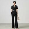 Damen Sommer Kurzarm Professionelles Hosenanzug-Set