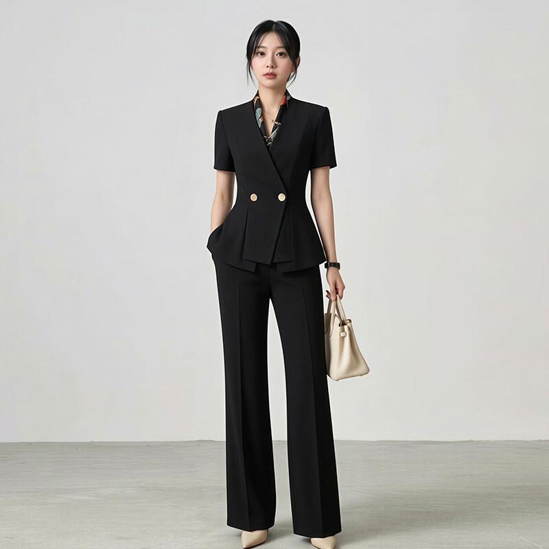 Women s Summer Short-Sleeve Professional Suit Set 4XL