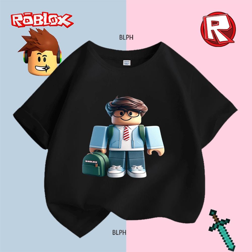 Cute Roblox Character Printed Kids T-Shirt Fashion Casual Short Sleeve Tee for Boys Girls
