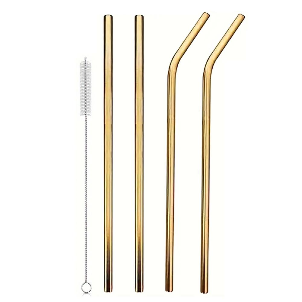 4Pcs Stainless Steel Straw with Straw Cleaner Reusable Straws Drinking Straws for Stanley 40oz Cup Accessories