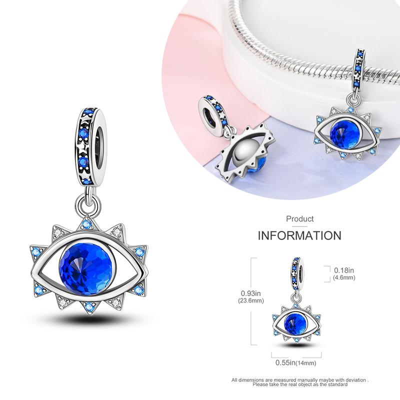 Copper Blue Eyes And Palm Charms Crucifixion Beads Women Girlfriends Jewelry Gift