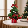20CM Bottom Covered Desktop Christmas Tree Red And Black Checkered Scottish Indoor Christmas Bow Decoration