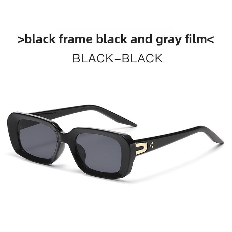 Jennie Style Sunglasses Gm Uv400 Polarized Retro Square Eyewear For Fashion Fans Black Black Gray