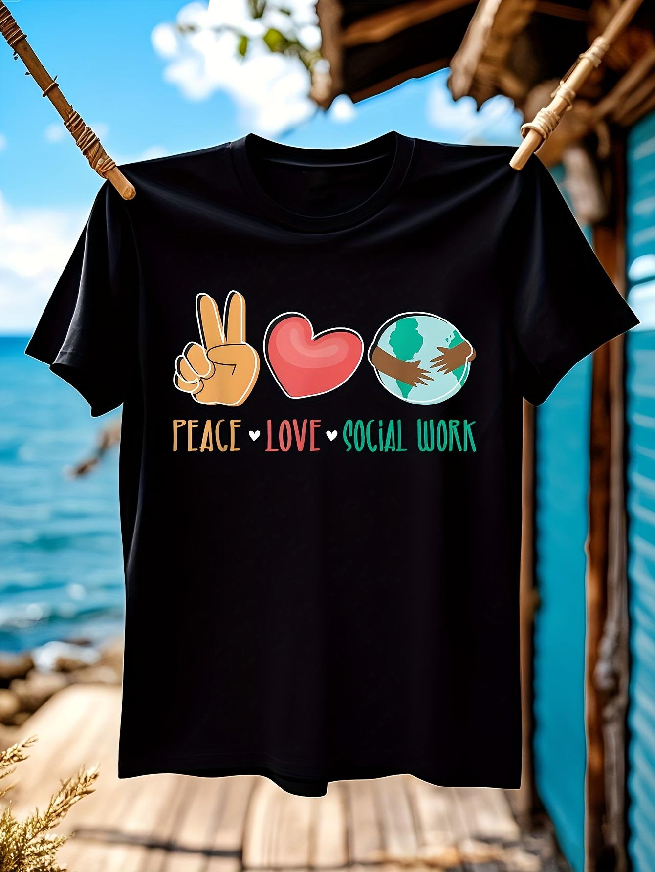 Vintage Tshirt Vintage Social Work Tshirt - Peace Love Gr... XXXL