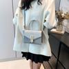 Solid color shoulder bag, simple foreign style handbag, female retro 2025 summer new temperament messenger small square bag