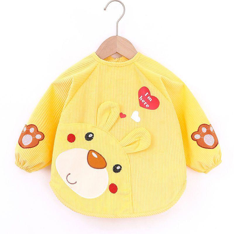 Waterproof Corduroy Baby Coveralls: Stain-Proof Unisex Autumn/Winter Eating Apron & Bib