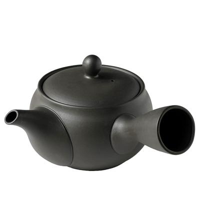 Kyusu 204i with Ceramic Tea Ceramesh Black Made In Japan Tokoname-yaki (Teapot) Strainer, Mud, 400ml,
