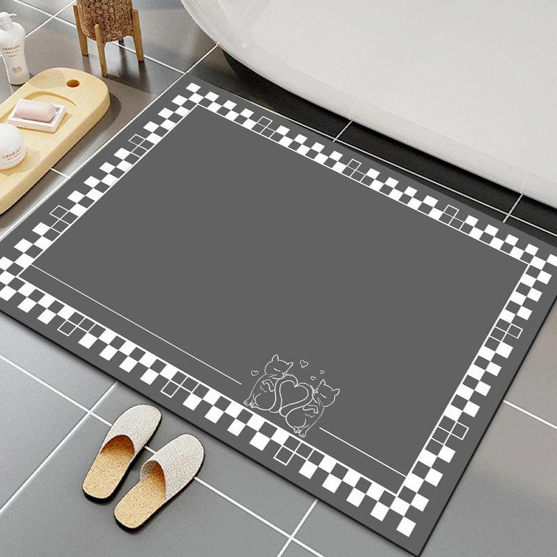 

Коврик из ПВХ Коврик для двери в ванную Впитывающий коврик для двери Нескользящий коврик для ног в ванную Быстросохнущий коврик для пола 40 * 60cm