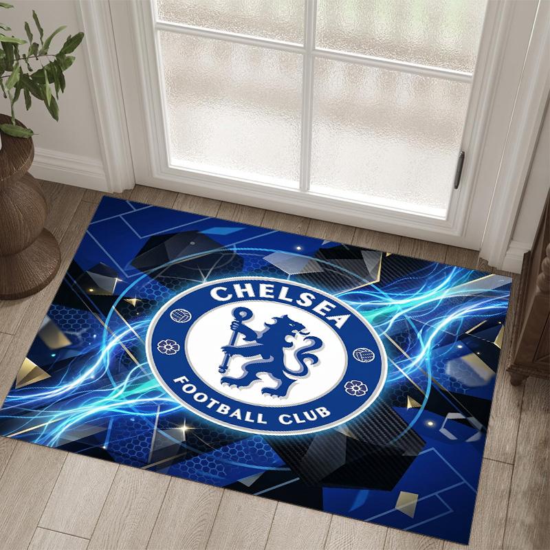 Tappeto in Velluto di Cristallo Design Chelsea FC Accogliente Non?Tappeto Stampato Antiscivolo per Camera da Letto Soggiorno Ingresso