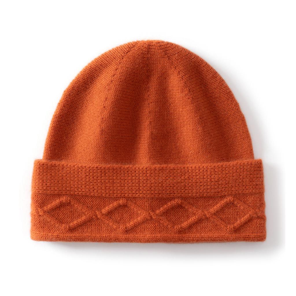 Classic solid color cashmere hat thickened head hat women's cashmere winter warm casual wool stack hat