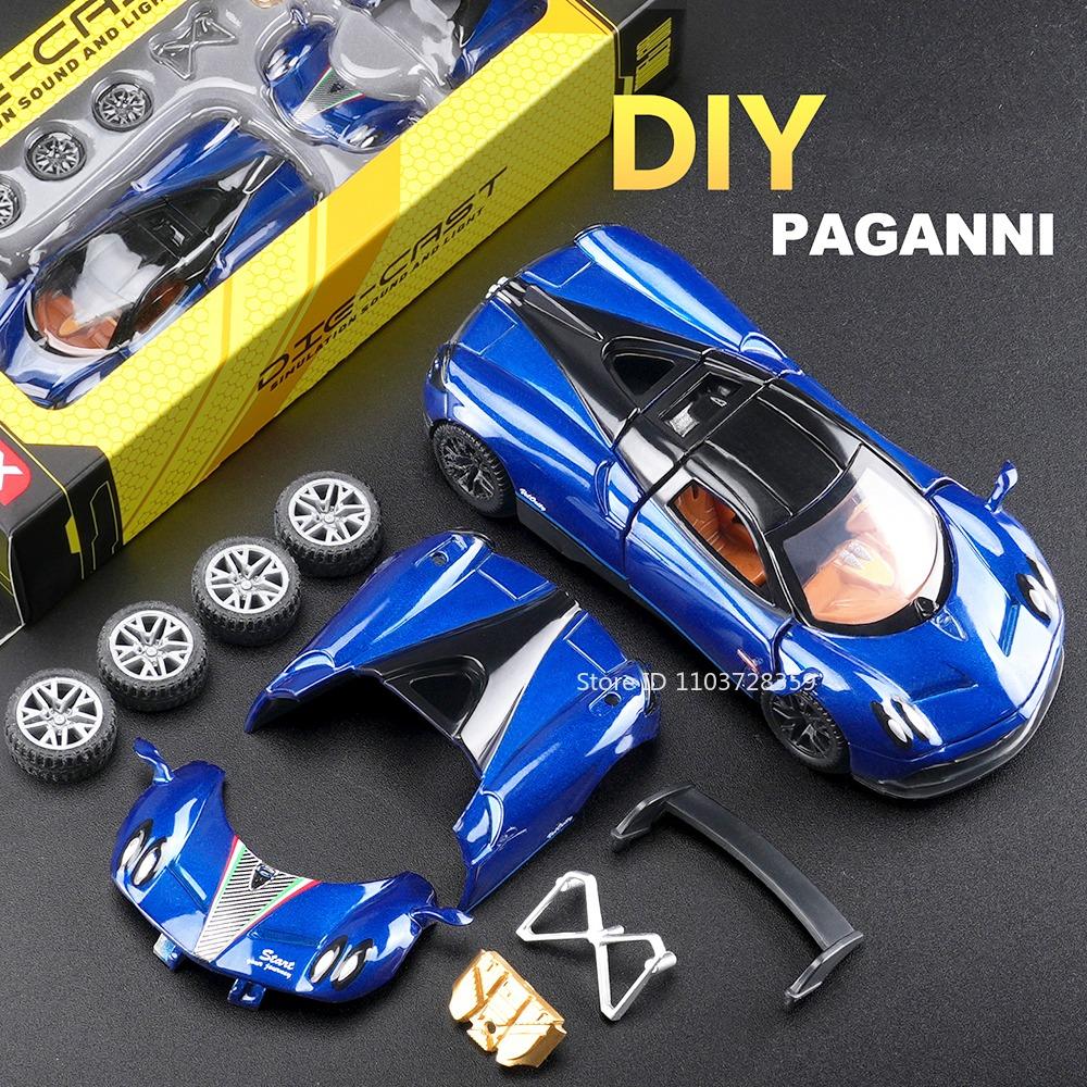 1:43 PAGANI ZONDA R AE86 Toy Model Cars Metal Diecast Doors Opened Rubber Tires Detachable Assembly Decoration for Boys Gifts