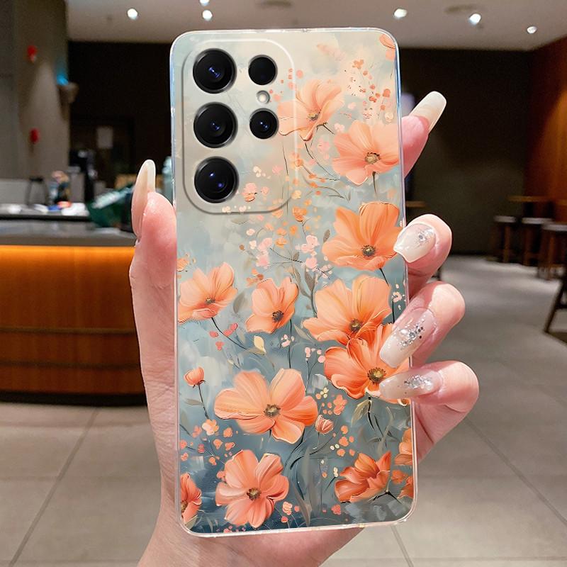 Bag Clear Case For New Hot Samsung Galaxy S26 Ultra S26 edge S 26 Plus Cover Luxury Pretty Butterfly Flower Soft TPU Phone Cases