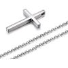Simple Stainless Steel Cross Pendant Necklace For Men Women