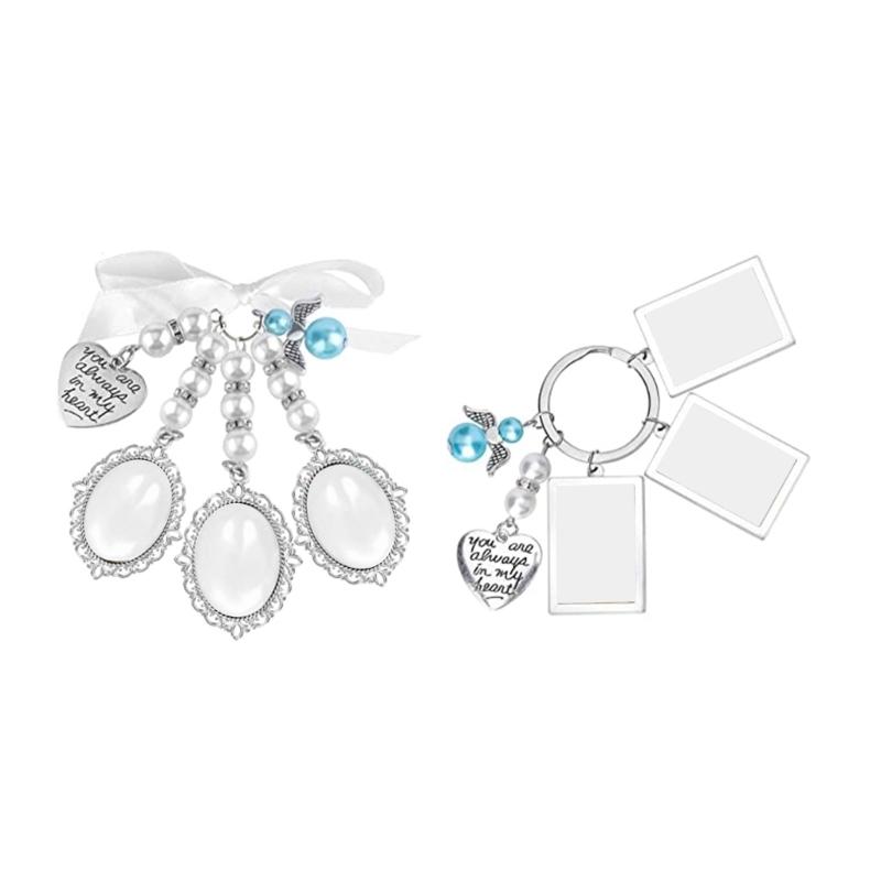 Wedding Bouquet Lace Oval Bridal Charm Bridal Bouquet Charm Angel Wing Photo Bouquet Charm Commemorative Pendant