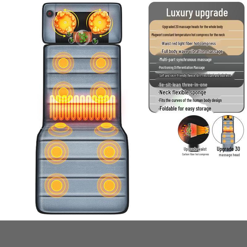 Portable Full-Body Massage Mat: Multi-Function Electric Massager for Cervical Spine and Waist with Kneading & Folding Features