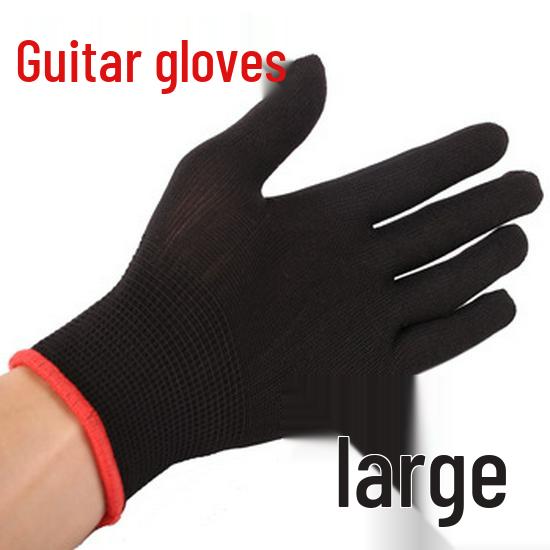 

Chuanmei Anti-Pain Left Hand Guitar Fingertip Nylon Gloves - Black Finger Protector