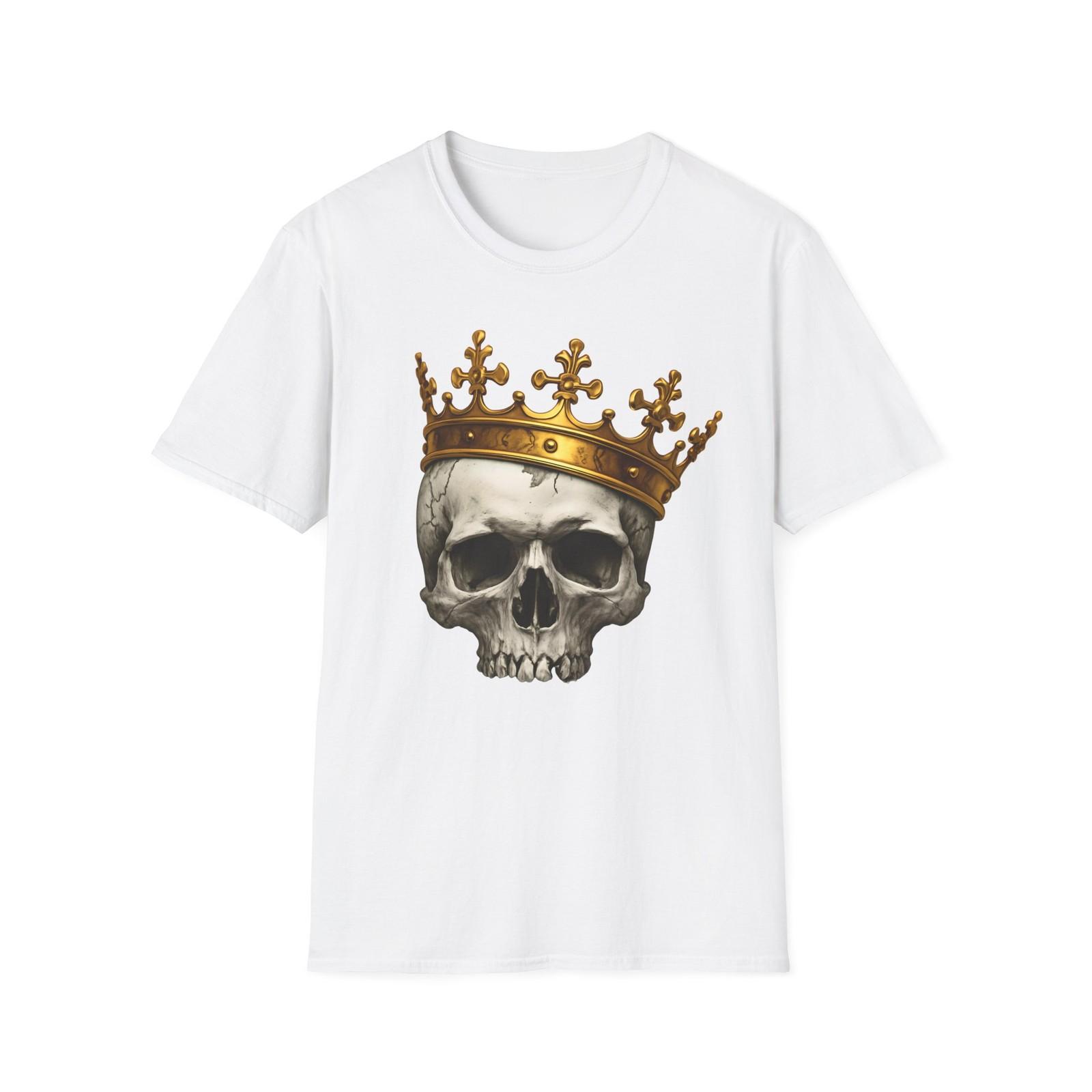 Crowned Skull Graphic Unisex T-Shirt, Trendy Edgy Fashion Shirt, Festival Tee S
