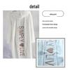 Autumn/Winter Hooded Long Cardigan Sweater with Turn-Down Collar and Letter Knit Design